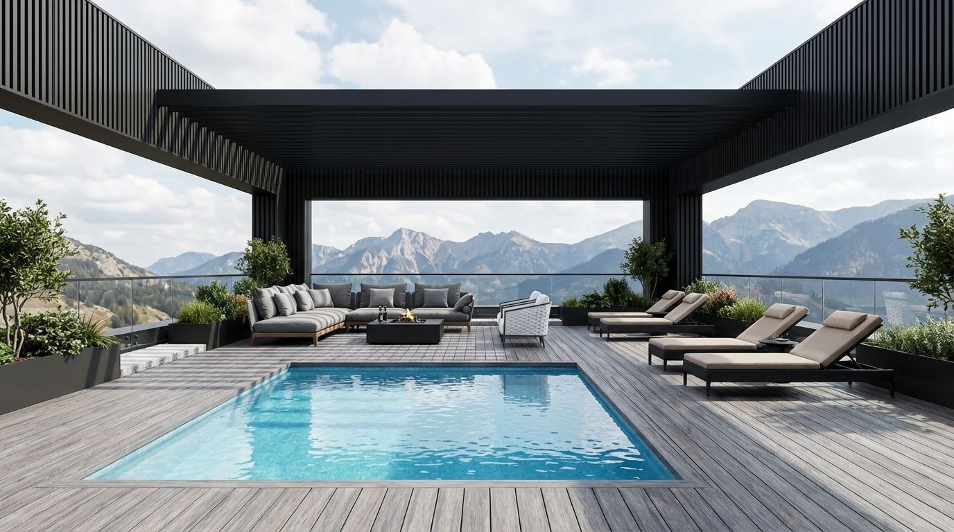 Terrazza Bruggan a bordo piscina